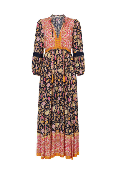 Sample: Miramar dress in navy with pink bodice (UK size 10-12)
