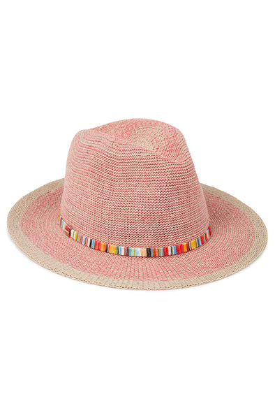 Summer trilby in pink with glitter band