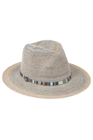 Summer trilby in blue with glitter band