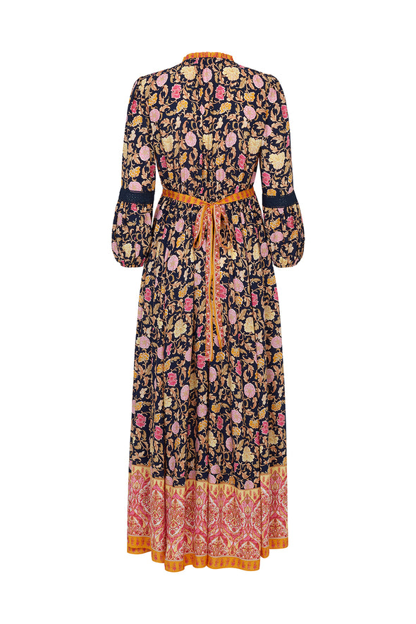 Sample: Miramar dress in navy with pink bodice (UK size 10-12)