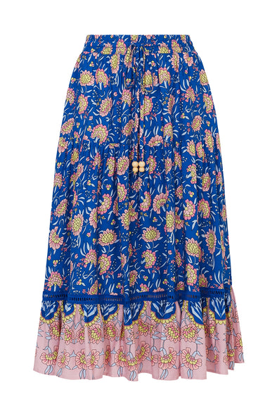 Tarida midi skirt in bright blue